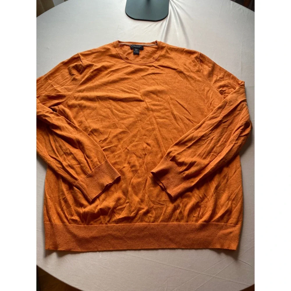 Banana Republic Luxury Blend Orange Silk Cotton Cashmere Crewneck Sweater XXL/T